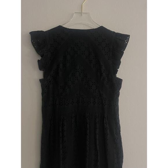 J Crew Dress 6 Ruffle Cotton Eyelet Button Front Midi Cotton Lined Preppy - Picture 7 of 9